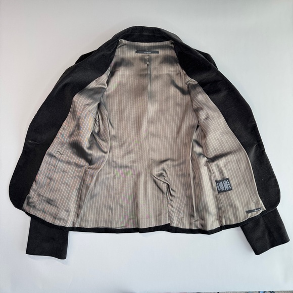 VINTAGE AKIABARA Velvet Corduroy Tailored Blazer XS Brown One Button Notch Lapel - Picture 5 of 15